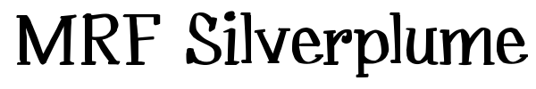 MRF Silverplume font preview